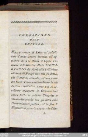 Prefazione Dell' Editore.