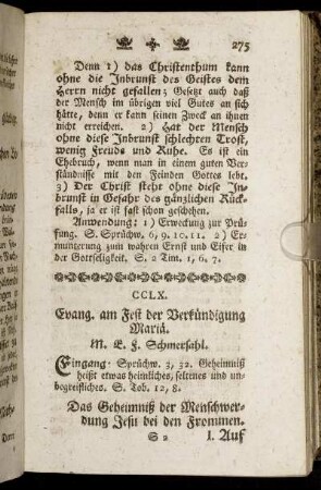 CCLX. Evang. am Fest der Verkündigung Mariä.