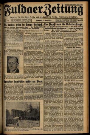Erste Ausgabe vom Sonntag, den 17. Mai 1931.