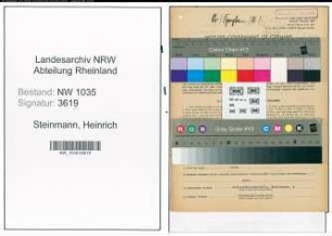 Entnazifizierung Heinrich Steinmann , geb. 02.10.1896 (Heimverwalter)