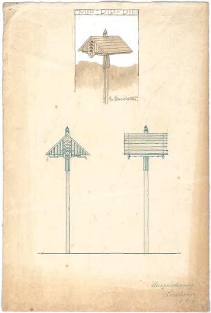 Rosenbauer, Gregor; Frankfurt; Studienarbeiten - Vogelhaus (Ansicht, Perspektive)