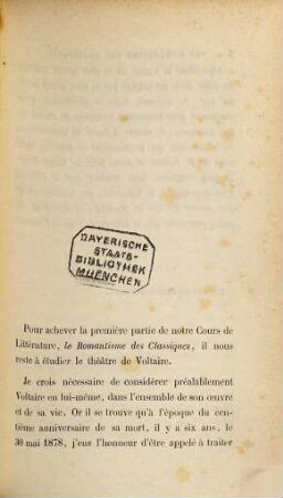 Le romantisme des classiques, 5. Le théâtre de Voltaire