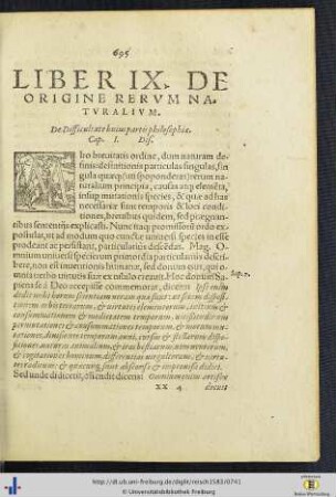 Liber IX. De Origine Rerum Naturalium.