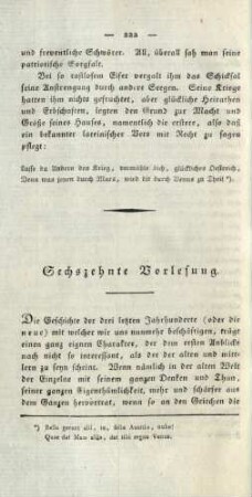 Sechszehnte Vorlesung