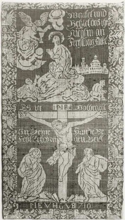 Behang mit Gethsemane- und Kreuzigungsdarstellung