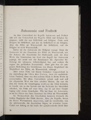 Autonomie und Freiheit