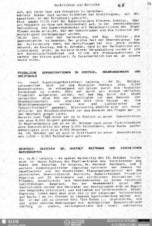 Gespräch zwischen Dr. Hartmut Reitmann und kirchlichen Basisgruppen