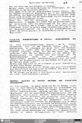 Gespräch zwischen Dr. Hartmut Reitmann und kirchlichen Basisgruppen