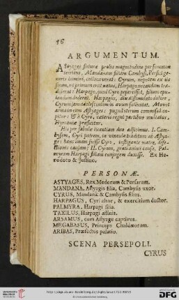 Cyrus Tragoedia Actus I. Scena Prima.