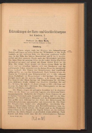 1: Erkrankungen der Harn- und Geschlechtsorgane bei Kindern