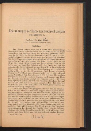 1: Erkrankungen der Harn- und Geschlechtsorgane bei Kindern
