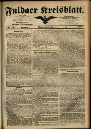 Ausgabe vom Mittwoch, den 07. Juli 1909.