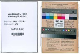 Entnazifizierung Erich Barthel , geb. 01.01.1892 (Studienrat)