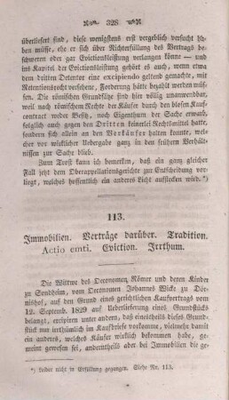 113. Immobilien. Verträge darüber. Tradition. Actio emti. Eviction. Irrthum.