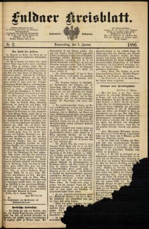 Ausgabe vom Donnerstag, den 07. Januar 1886.