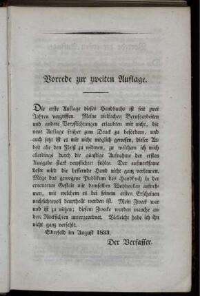 Vorrede zur zweiten und ersten Auflage.