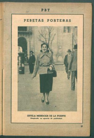 Estela Mendoza de la Puente, empleada en agencia de publicidad - [Fotografía] : Pebetas porteñas