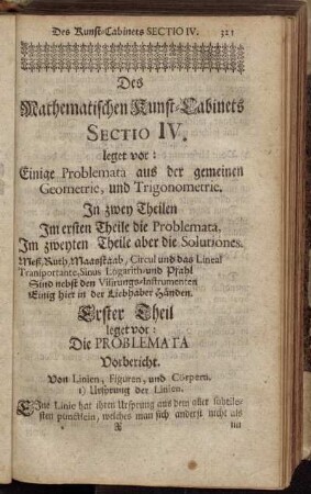 Erster Theil leget vor: Die Problemata.