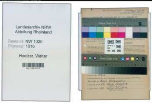 Entnazifizierung Walter Hoelzer , geb. 28.12.1904 (Haendler)
