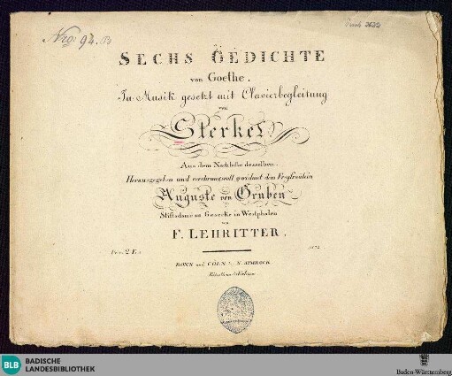Sechs Gedichte von Goethe