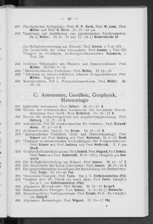 C. Astronomie, Geodäsie, Geophysik, Meteorologie