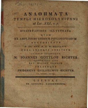Anathēmata templi Hierosolymitani, ad Luc. XXI, 5
