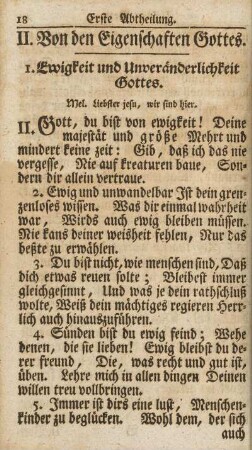 II. Von den Eigenschaften Gottes