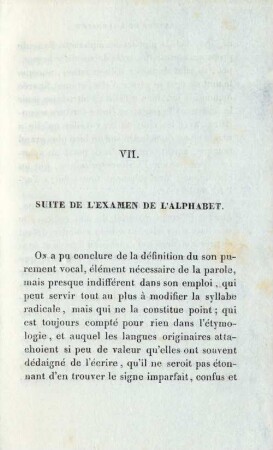 VII. Suite de l'examen de l'alphabet