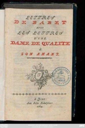 Lettres De Babet