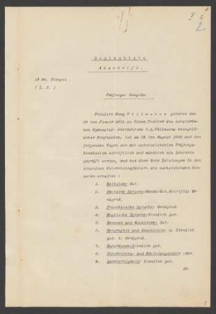 Zeugnisse und Unterlagen