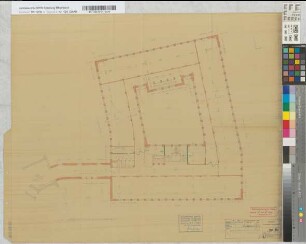 Erweiterung des Direktionsgebäudes Essen: Grundriß des 1. Obergeschosses, M. 1:100 Hgv, Sknr.: 1, Fanr.: 7, Bunr.: 23