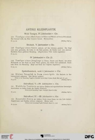 Antike Kleinplastik (Nr. 117-125)