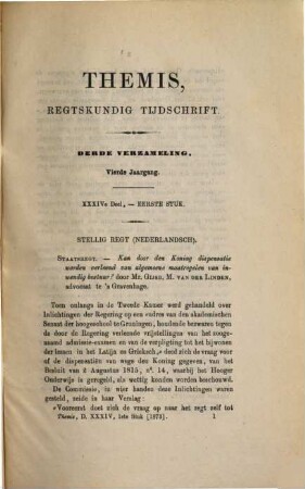 Themis. 34. 1873, Nr. 1 - 4 = Verzameling 3, Jg. 4