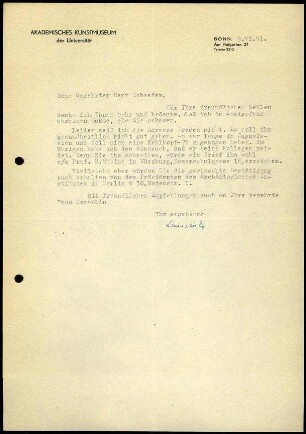 E. Langlotz an W. Schaefer