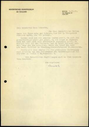 E. Langlotz an W. Schaefer