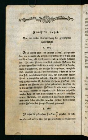 220-236, Zwölftes Capitel. Von der reellen Entwicklung der gebrochenen Funktionen.