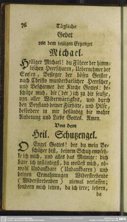 Von dem Heil. Schutzengel