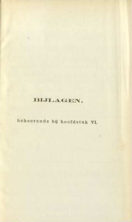 Bijlagen, behoorende bij hoofdstuk VI.