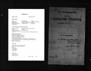 Untersuchungsakte gegen Manfred v. Killinger wegen Geheimbündelei