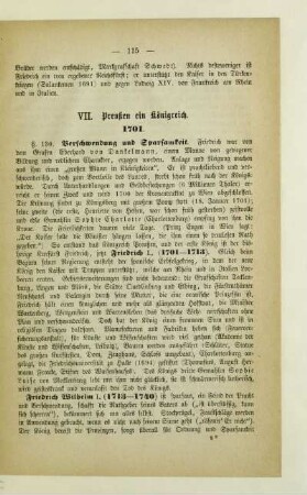 VII. Preußen ein Königreich. 1701