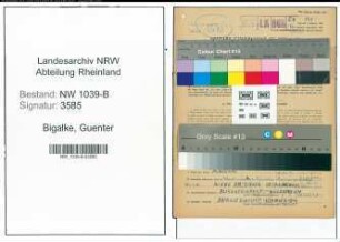 Entnazifizierung Guenter Bigalke , geb. 24.10.1913 ()