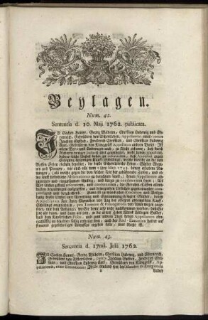 Beylagen [Num. 42 bis Num. 74]