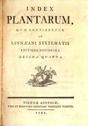 Index Plantarum, Quae Continentur In Linnaeani Systematis
