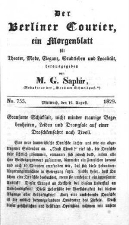 No. 755., Mittwoch, den 12. August 1829