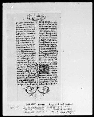 Missale für die Liebfrauenkirche in Mainz, Manuskript 7: folio ?, Initiale T