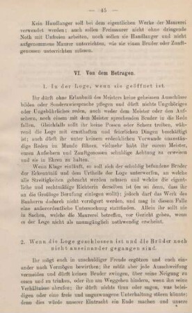 VI. Von dem Betragen.