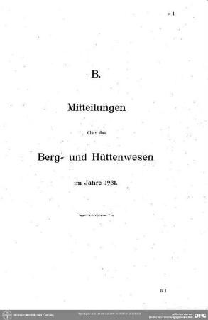 Mitteilungen über das Berg- und Hüttenwesen. Bergbau