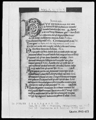 Graduale-Sakramentar-Lektionar — Initiale D(eus qui), Folio 78recto