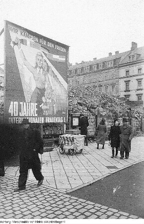 Handelsorganisation (HO). Plakat gegen Schwarzhandel, Verkaufsstellen, 1949