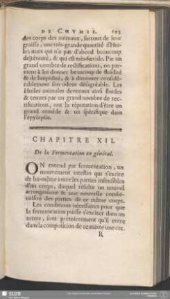 Chapitre XII. De le Fermentation en général